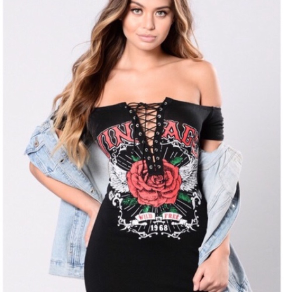 🌸Fashion nova Vintage wild &free mini dress